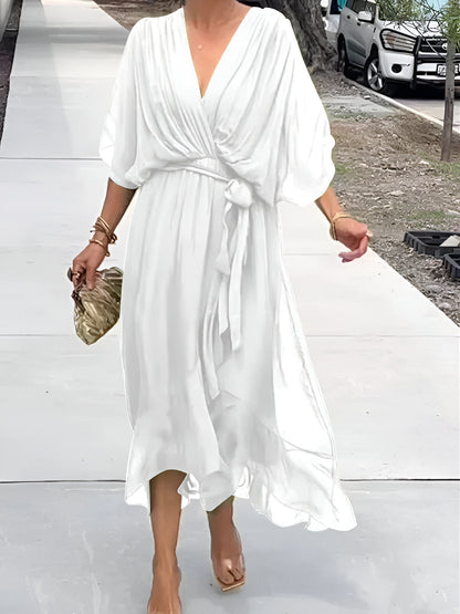 Monica | Abito in chiffon con scollatura a V